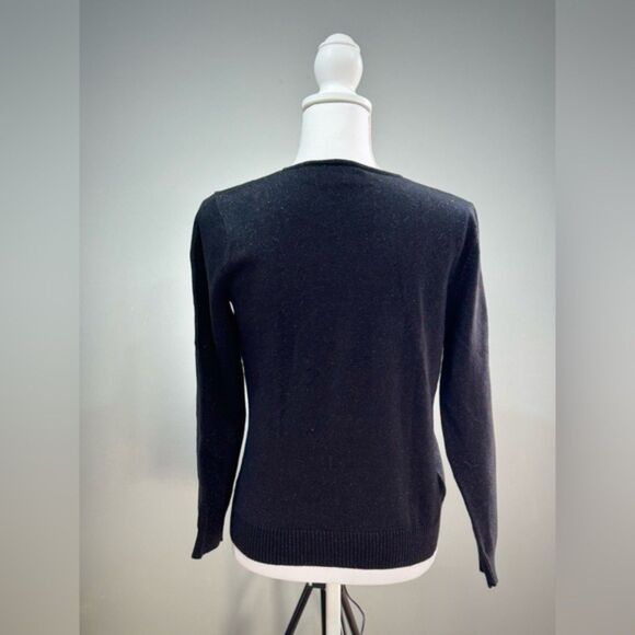 Black Liz Claiborne Sport Sparkly Cardigan Size SP EUC - Picture 2 of 6